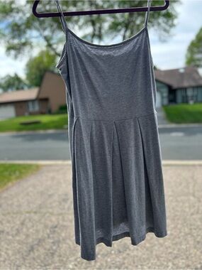 GAP Gray Mini Dress with Spaghetti Straps